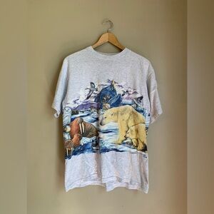 Habitat wild arctic sea world all over print graphic t shirt
 wildlife vtg y2k